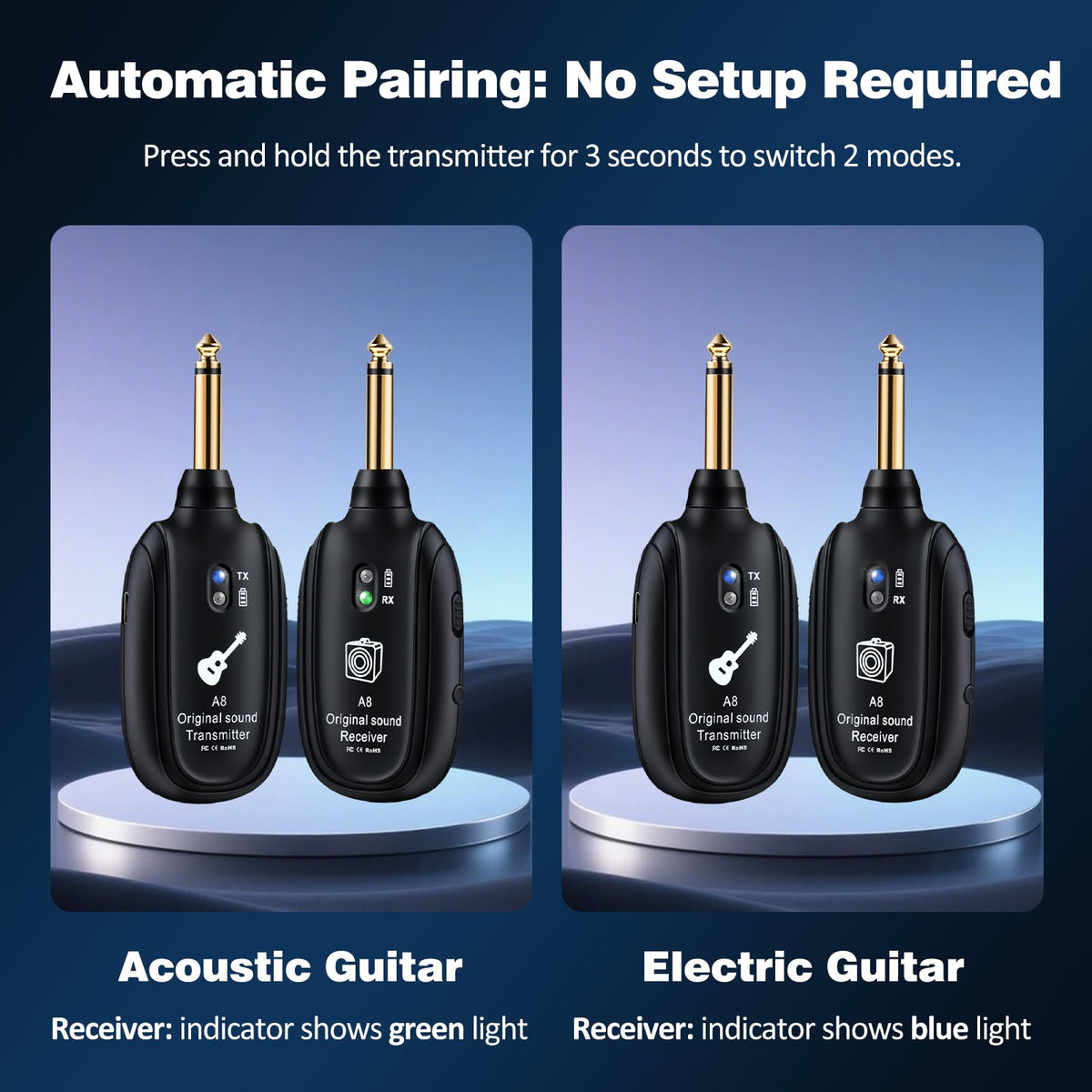 Wireless Guitar System UHF 2 Modes K8445