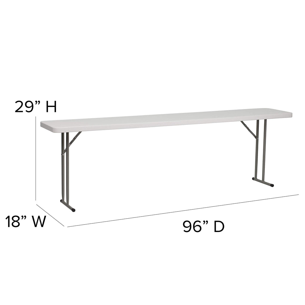 8 ft Granite White Plastic Folding Training Table Z898