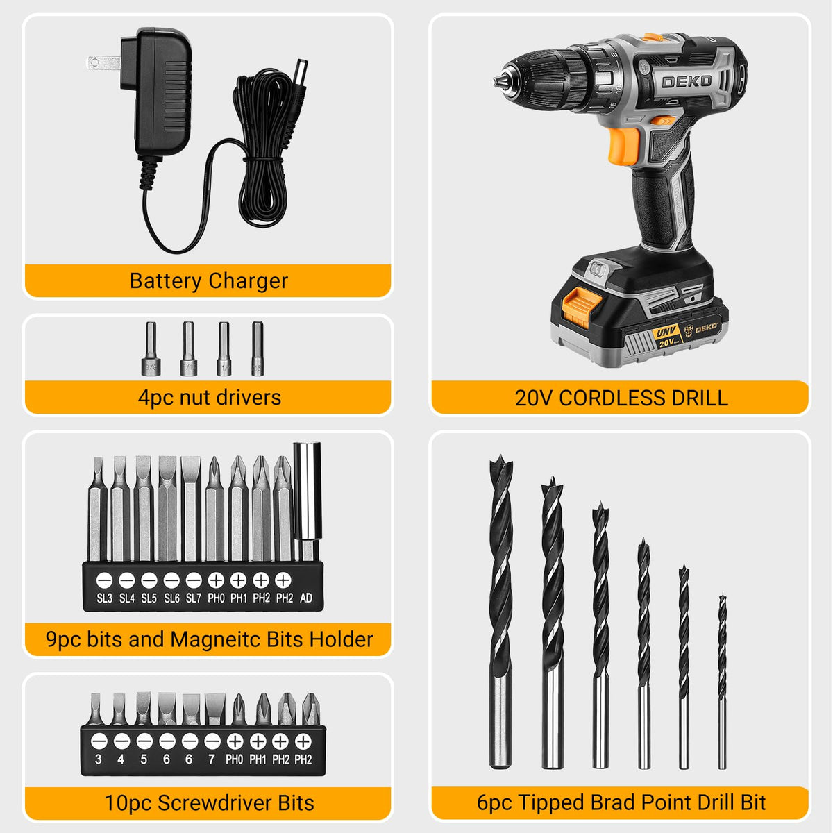 Cordless Drill 20V with Battery and Charger S792482