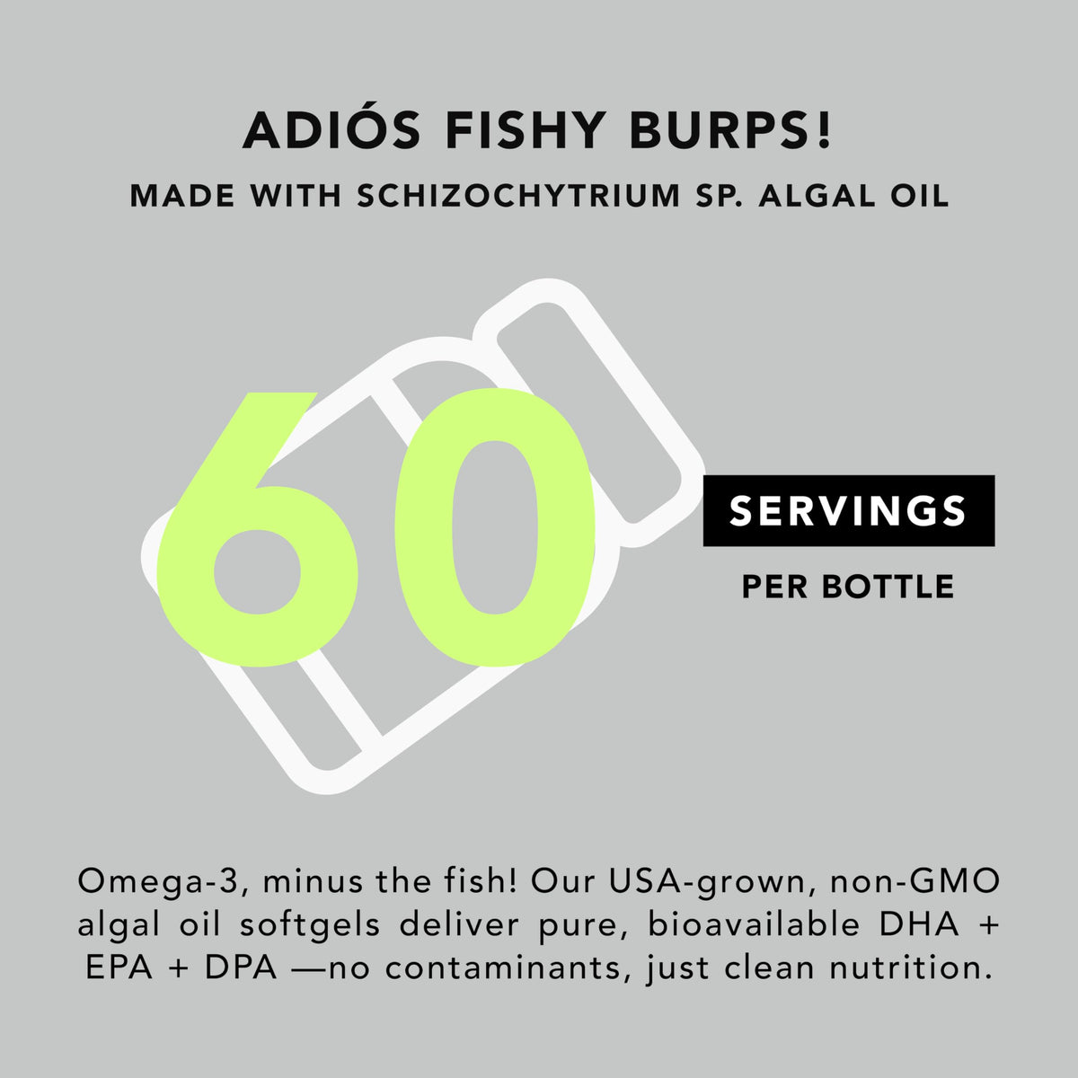 Vegan Omega-3 Algal Oil DHA EPA Softgels, 120ct T917