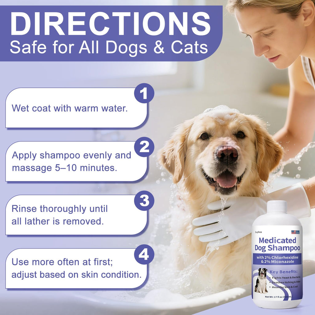 Medicated Dog Shampoo with 2% Miconazole & 2% Chlorhexidine 17 oz G7455