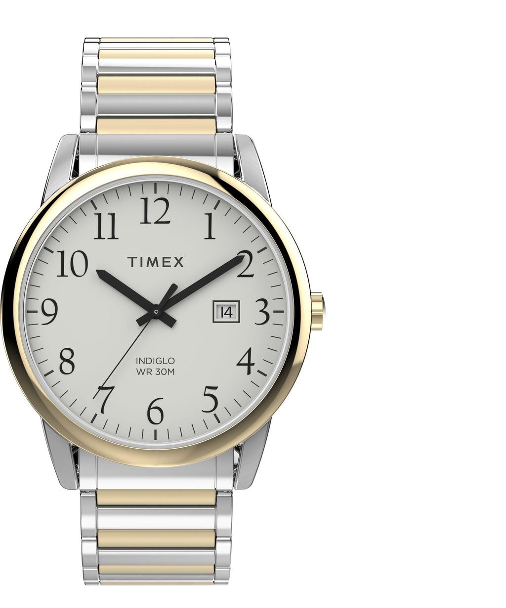 Men's 40mm Watch Two-Tone Expansion Band White Dial S951156