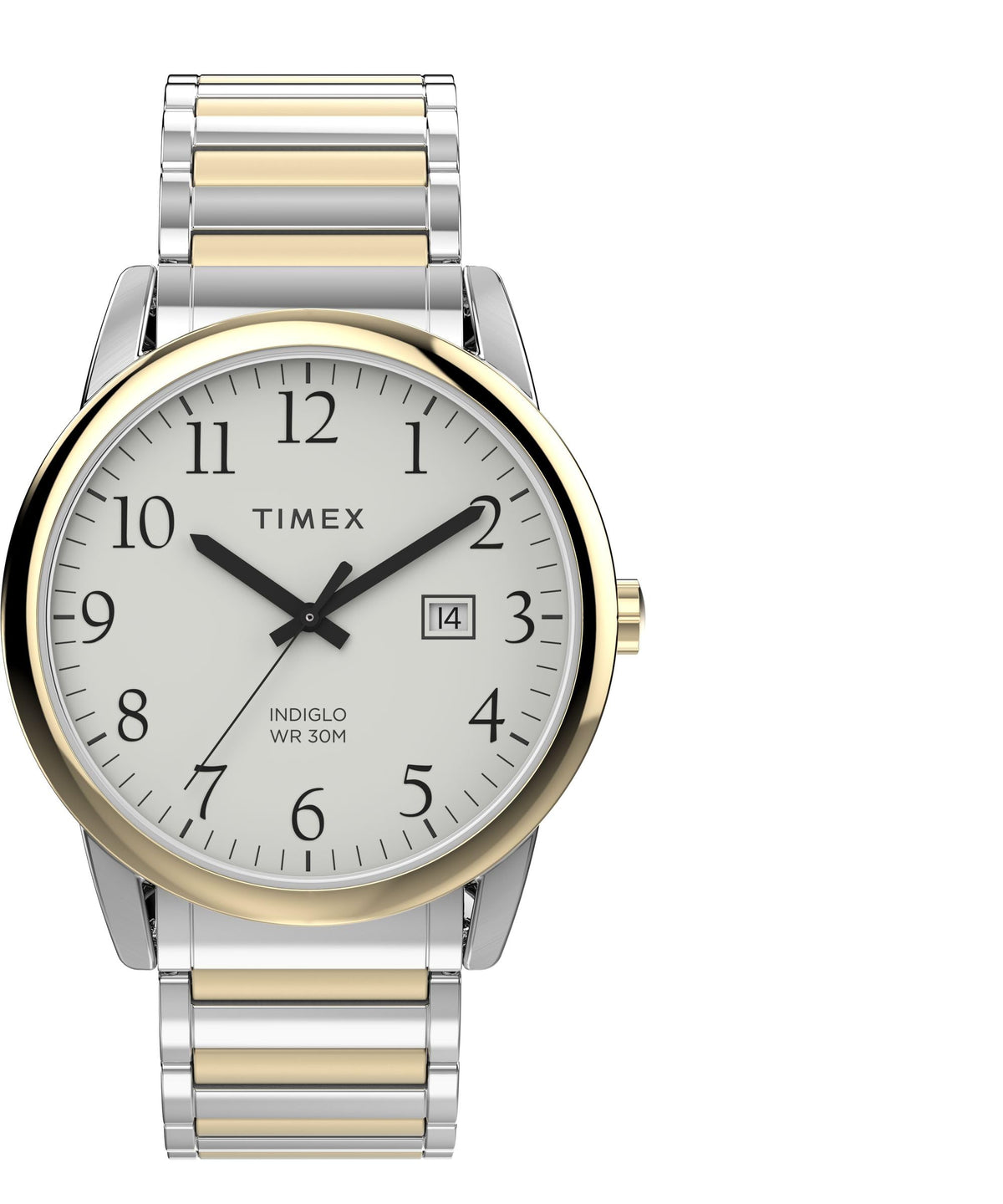 Men's 40mm Watch Two-Tone Expansion Band White Dial S951156