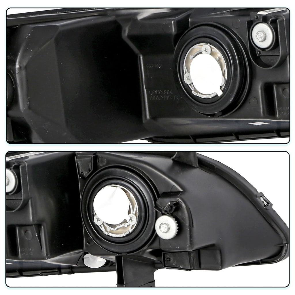 Headlight Assembly with Chrome Housing and Amber Reflector (L+R) W9064