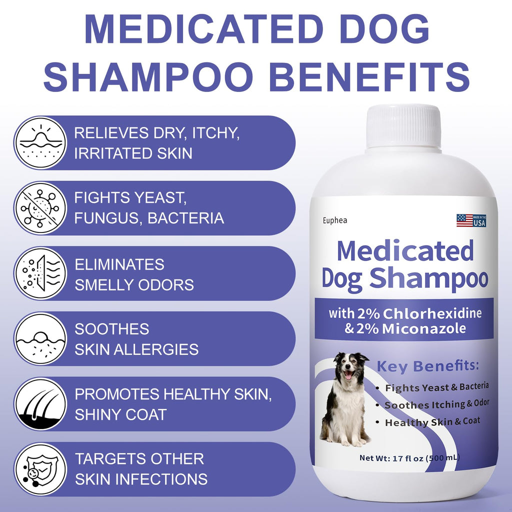 Medicated Dog Shampoo with 2% Miconazole & 2% Chlorhexidine 17 oz G7455