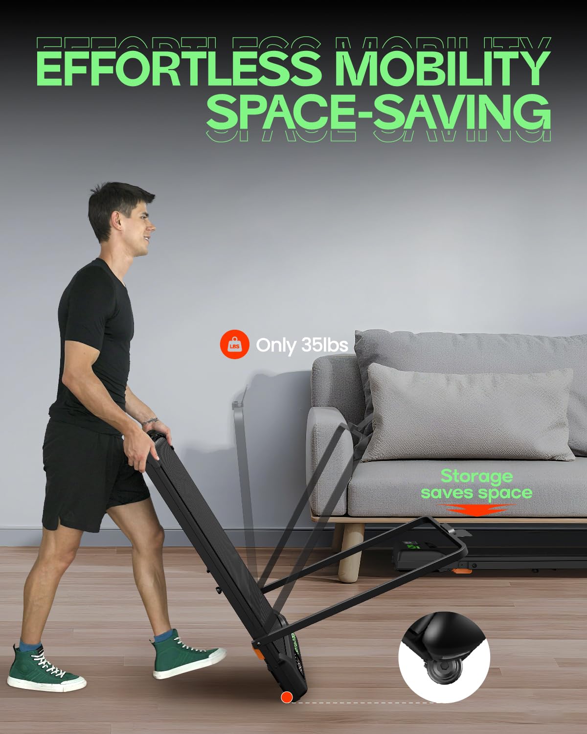 Folding Walking Pad with Incline, 2 in 1 Portable Under Desk Treadmill F129