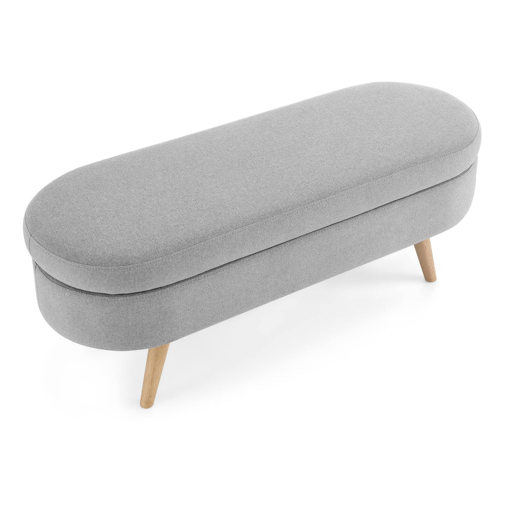 Oval Storage Bench with Rubber Wood Legs K834526