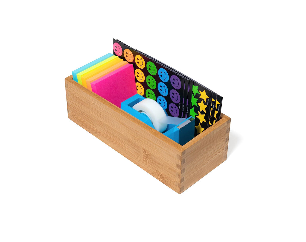 Bamboo Wood Utensil Holder Storage Box O93794