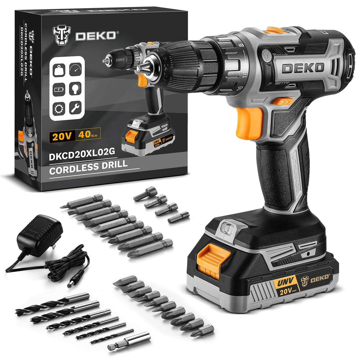 Cordless Drill 20V with Battery and Charger S792482