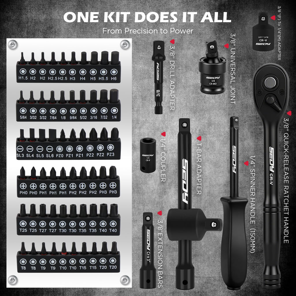 132-Piece SAE/Metric Mechanics Tool Set with Storage Case S980606