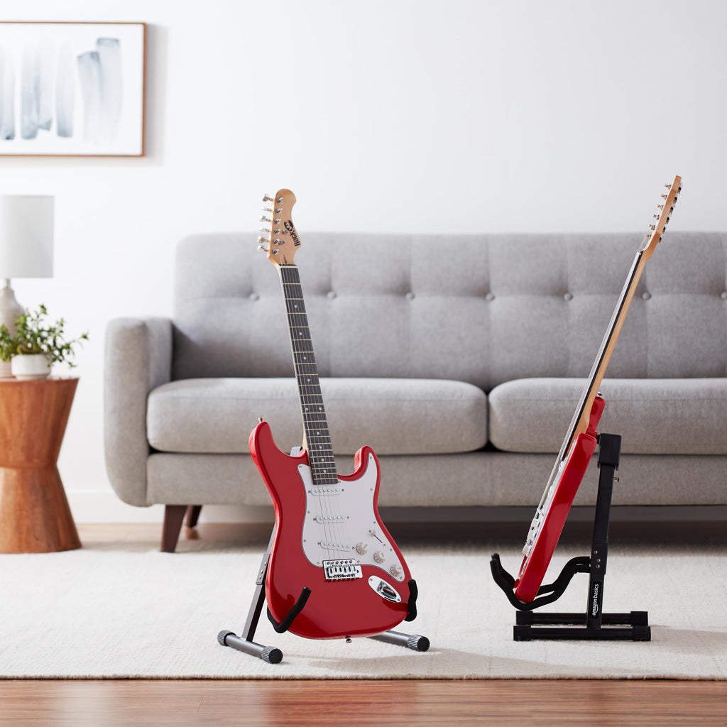 Adjustable Folding Guitar Stand with Padded Foam, Black J1773