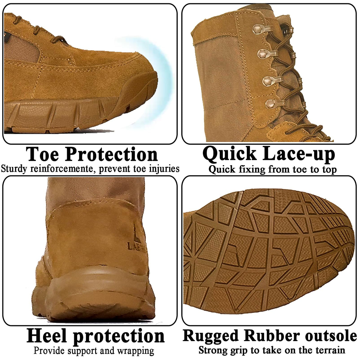 Coyote Brown Lace Up Tactical Boots L473059