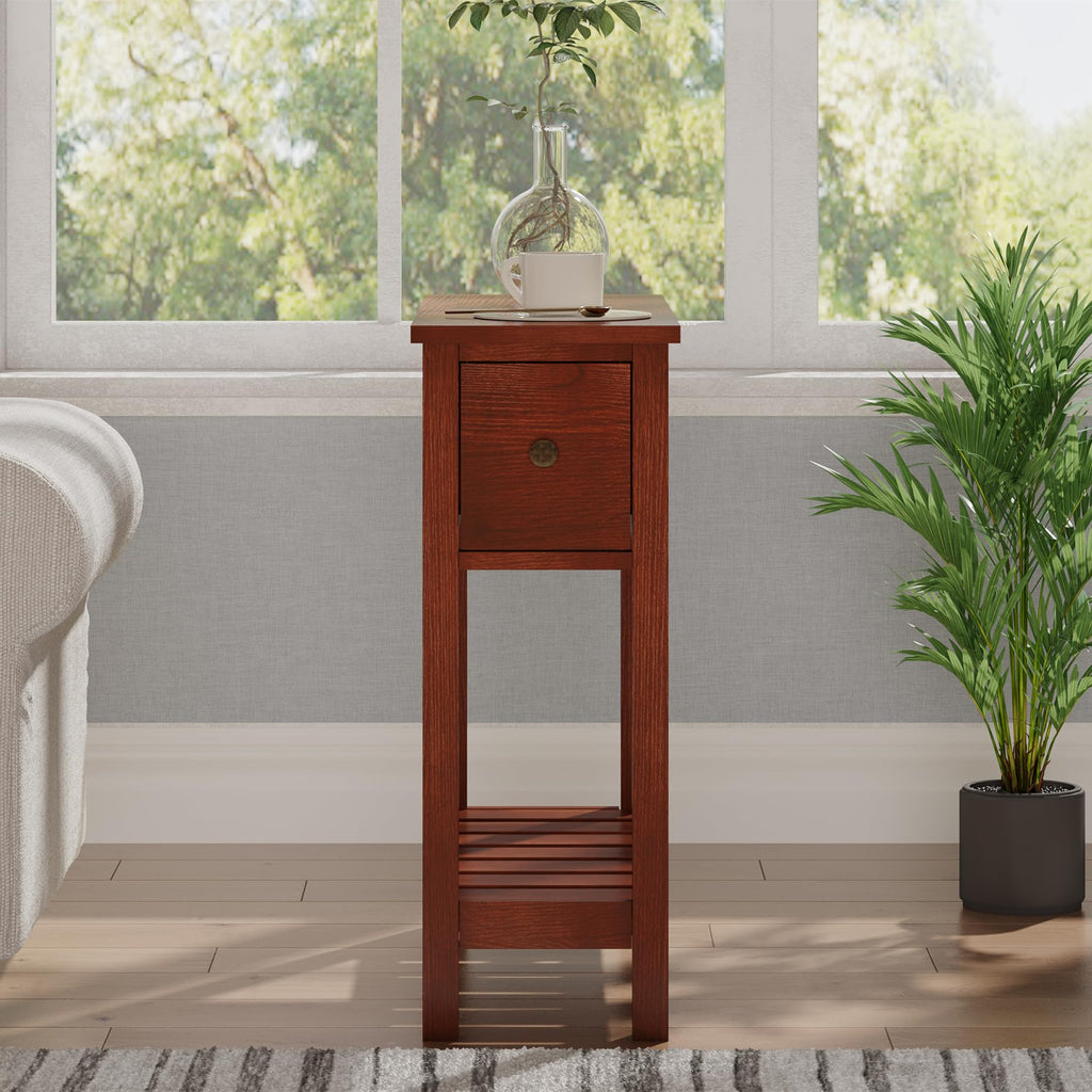 Narrow Side Table with Drawer Set of 2 N236260