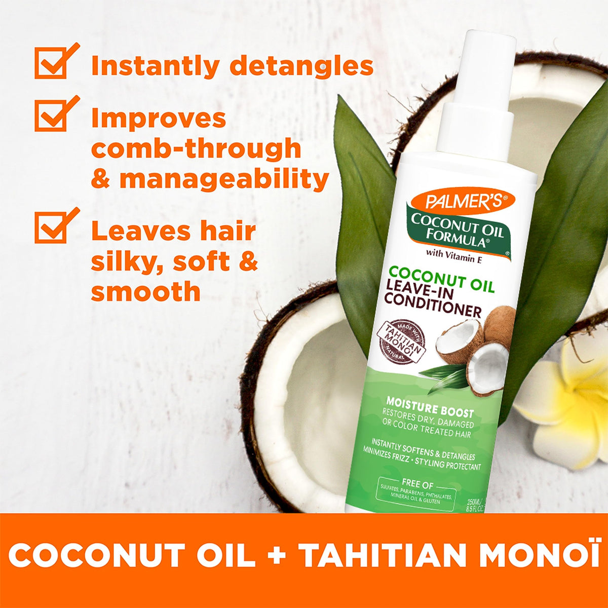 Coconut Oil Leave-In Conditioner Spray 8.5 Oz K3515