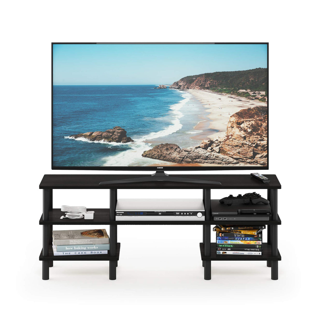 Black Espresso 3-Tier TV Stand A25348