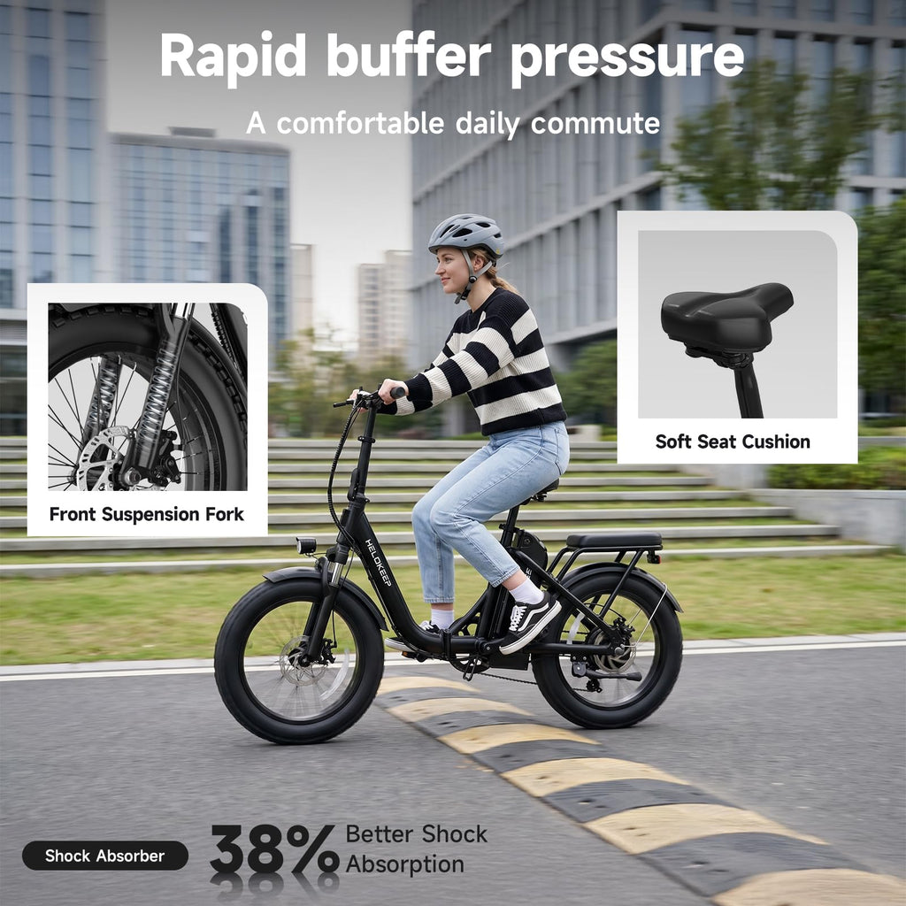 Folding Electric Bike with Rear Rack T3983