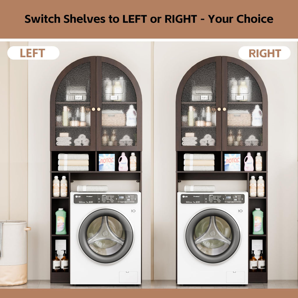 Over The Toilet Storage Cabinet with Acrylic Doors and Adjustable Shelf D24878