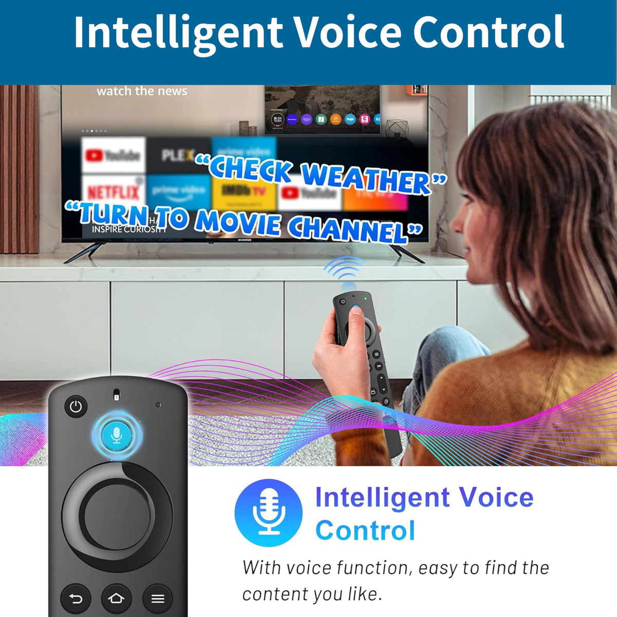 Voice Remote Replacement for Fire TV Stick and Smart TVs J52659