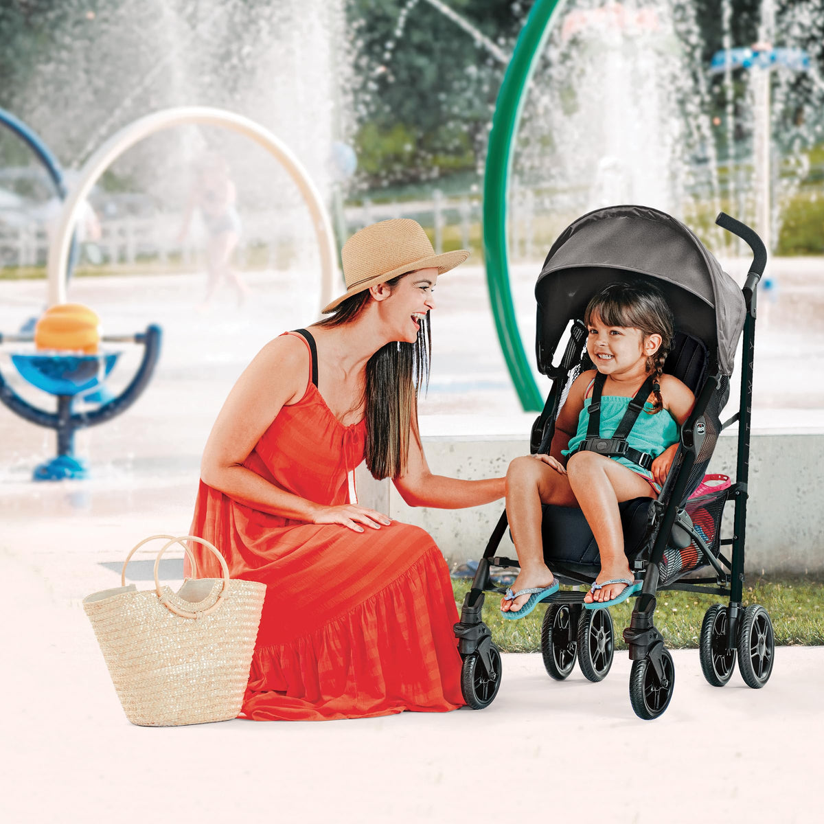 Compact Lightweight Stroller with Storage Basket M4857