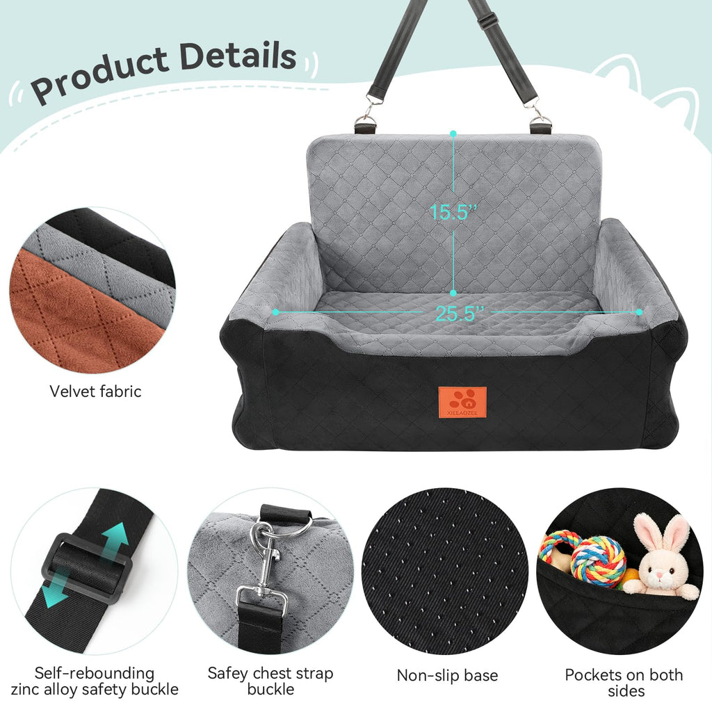 Dog Car Seat for Large/Medium Dogs Up to 55 lbs D8859