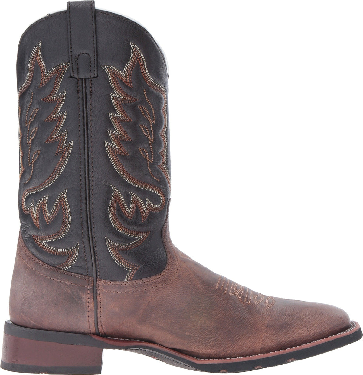 Brown Mid Calf Square Toe Pull On Boots Y16280