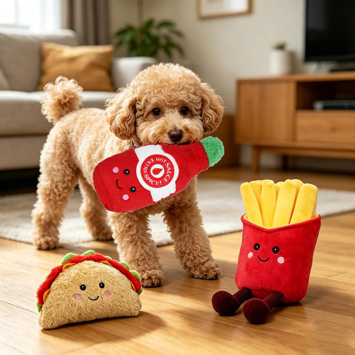 3-Pack Squeaky Plush Dog Chew Toys Set X509485