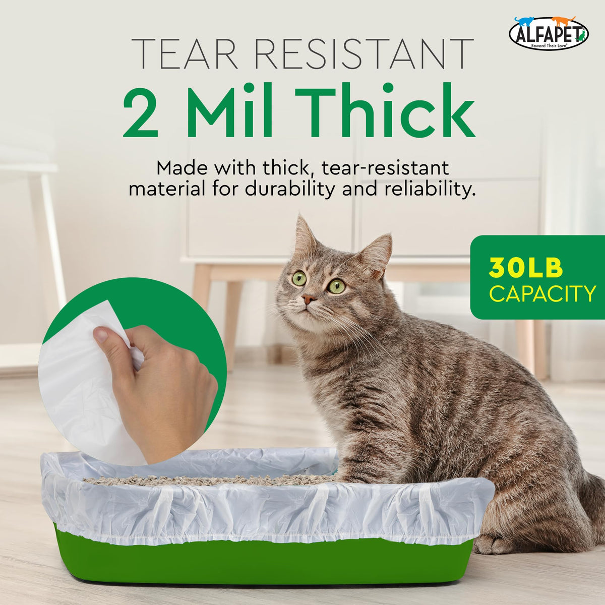 Super Jumbo 15Count Tear-Resistant Waterproof Cat Litter Box Liners R58386