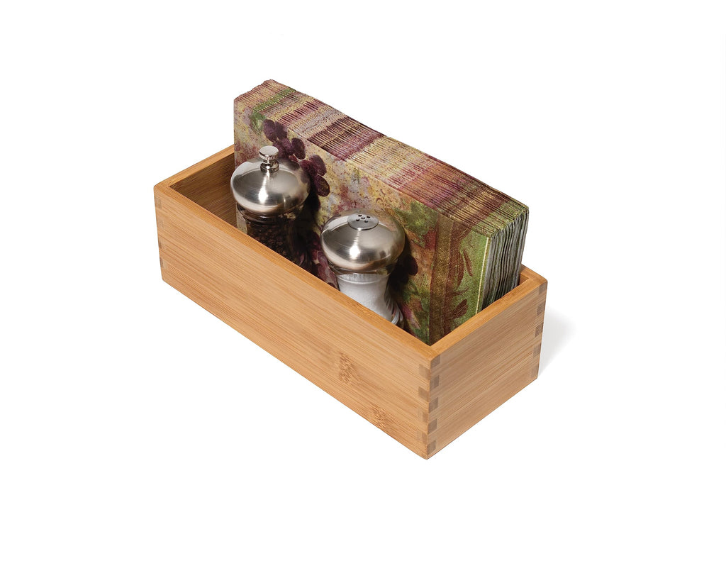 Bamboo Wood Utensil Holder Storage Box O93794
