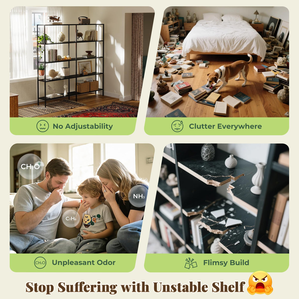 5 Tier L Shaped Corner Bookshelf with 10 Open Shelves I639