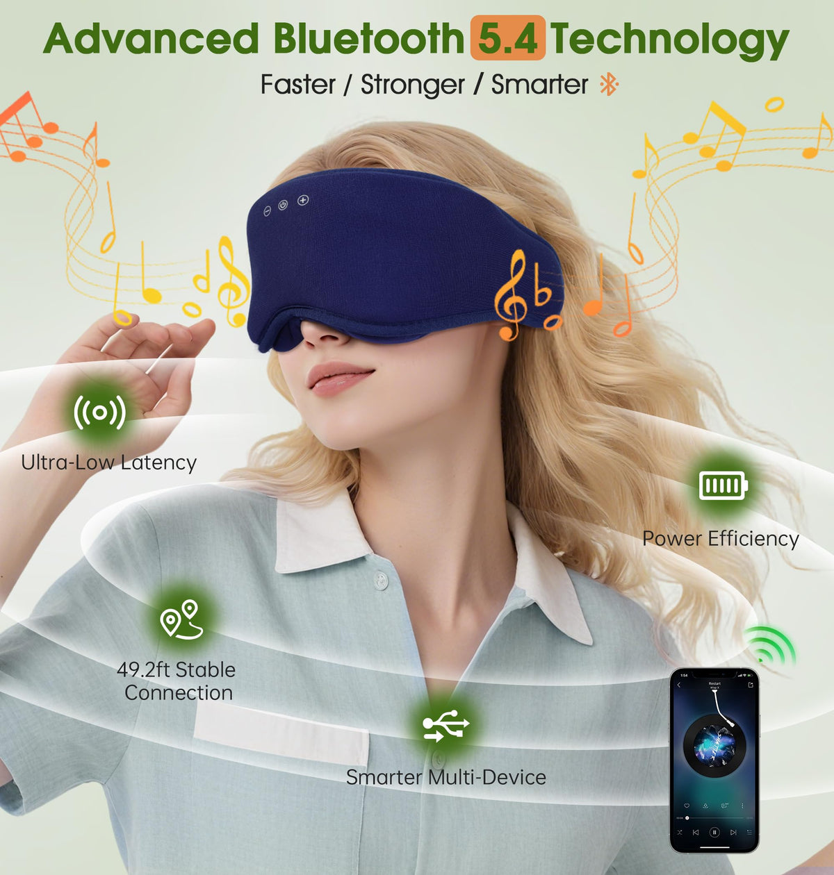 Bamboo Cotton Bluetooth Sleep Mask H421