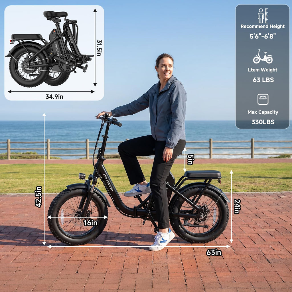 Folding Electric Bike with Rear Rack T3983