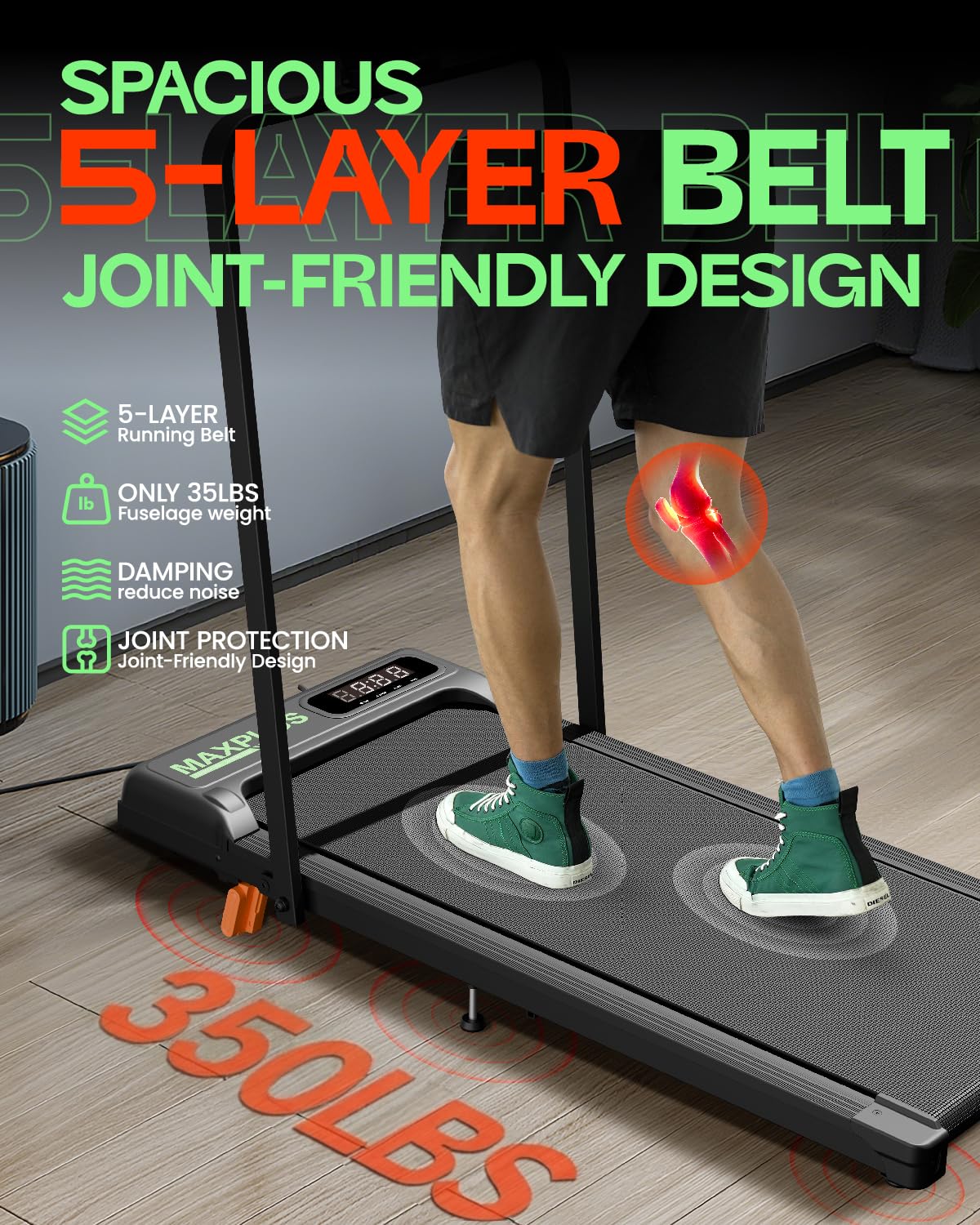 Folding Walking Pad with Incline, 2 in 1 Portable Under Desk Treadmill F129
