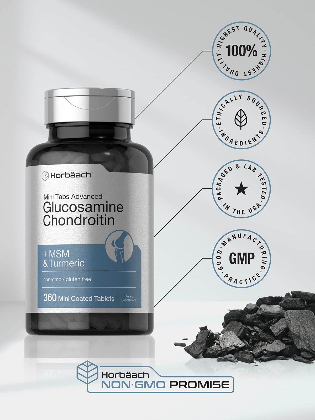 Glucosamine Chondroitin MSM Turmeric 360 Tablets L628106