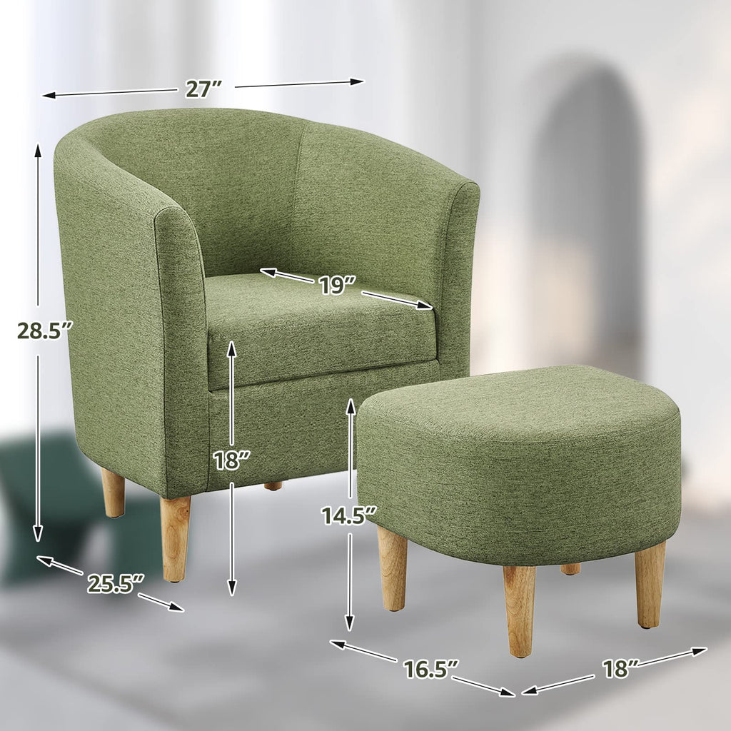 Green Accent Chair with Ottoman J74861