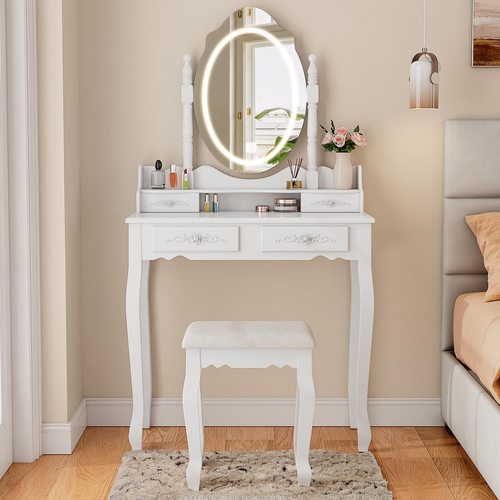 Vanity Desk with Mirror and Lights Y675