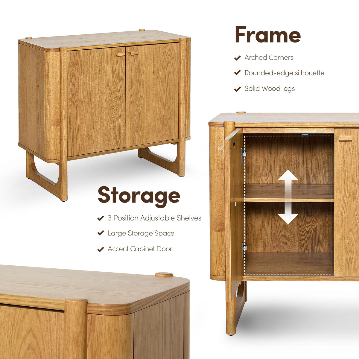 Solid Wood Accent Cabinet & Media Console Y375