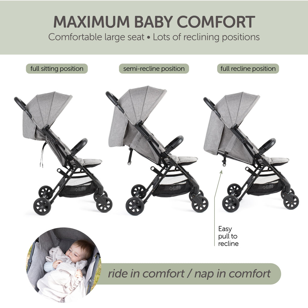 Lightweight Compact Travel Stroller with Canopy, Storage Basket & Recline N78781