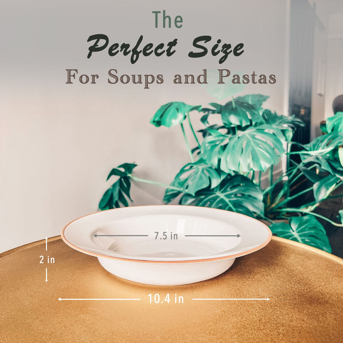 Ceramic Wide Rimmed Soup Bowl 25oz Set of 4 W3625