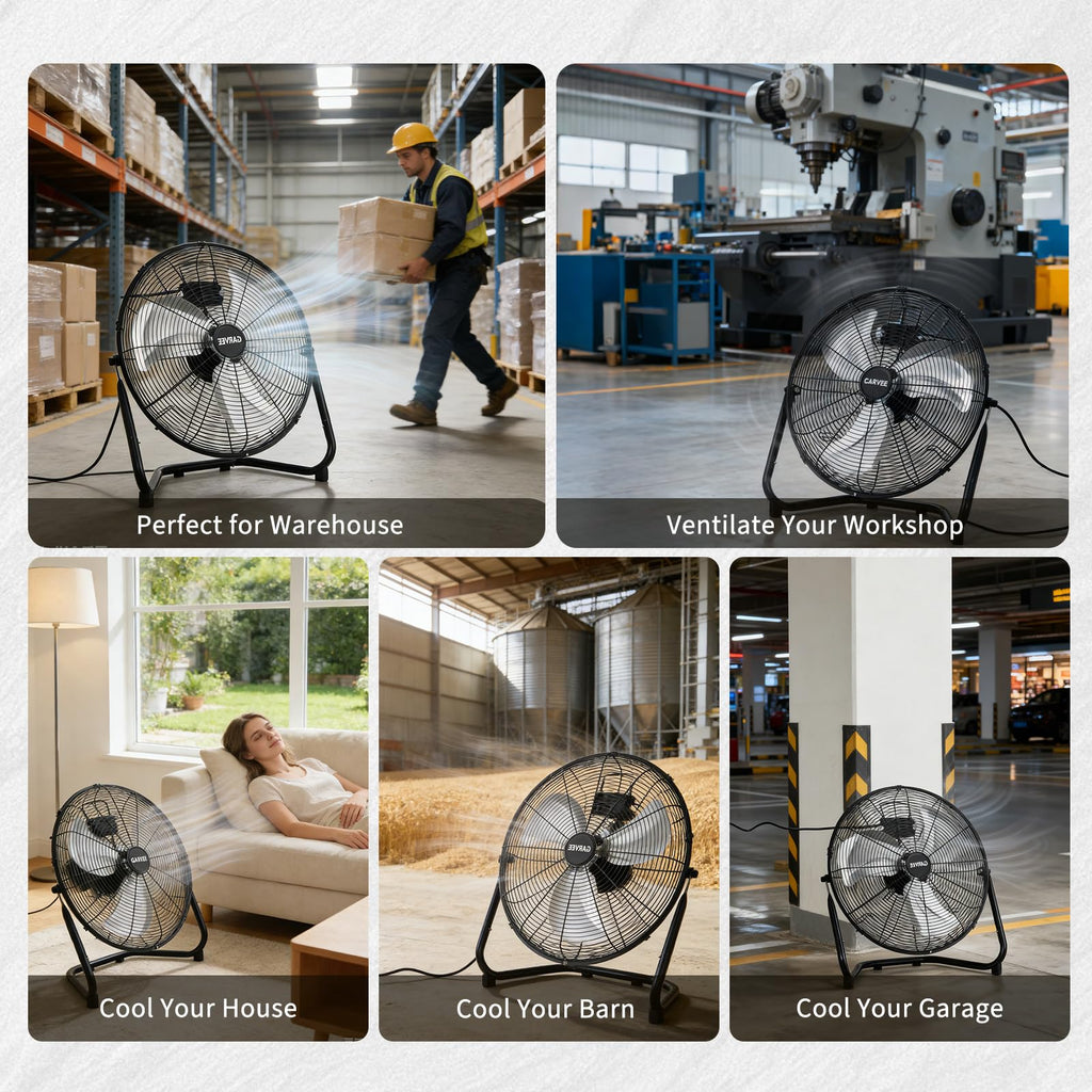 20 Inch High Velocity 3 Speeds Portable Floor Fan Q38838
