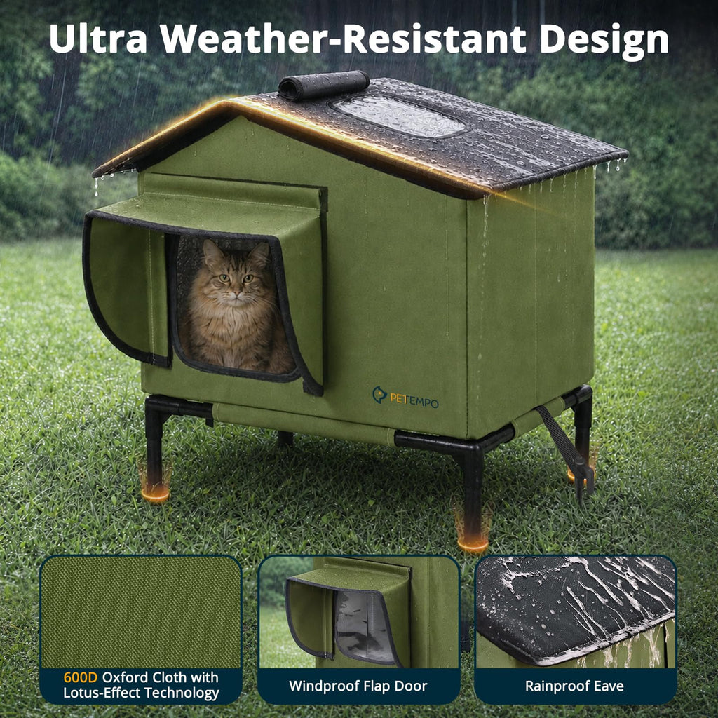 Weatherproof Insulated Outdoor Cat House R7334