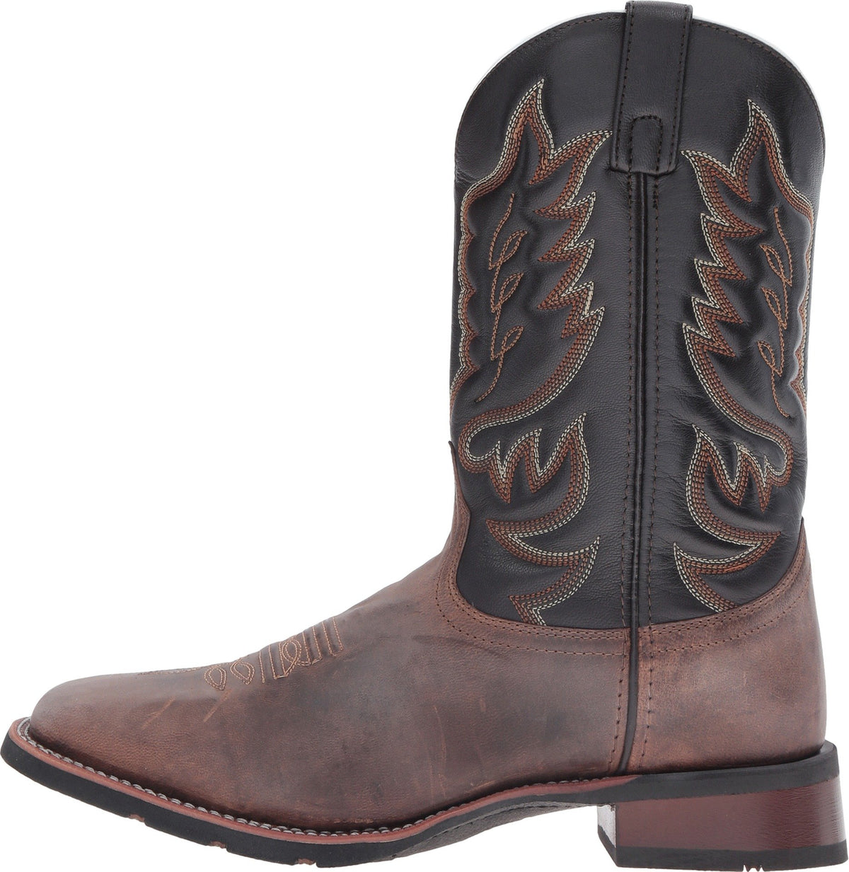 Brown Mid Calf Square Toe Pull On Boots Y16280