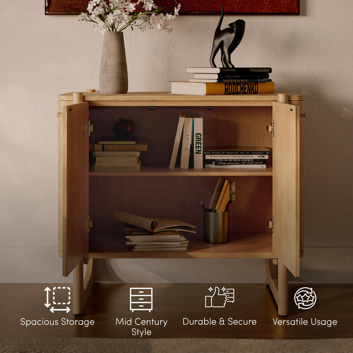 Solid Wood Accent Cabinet & Media Console Y375