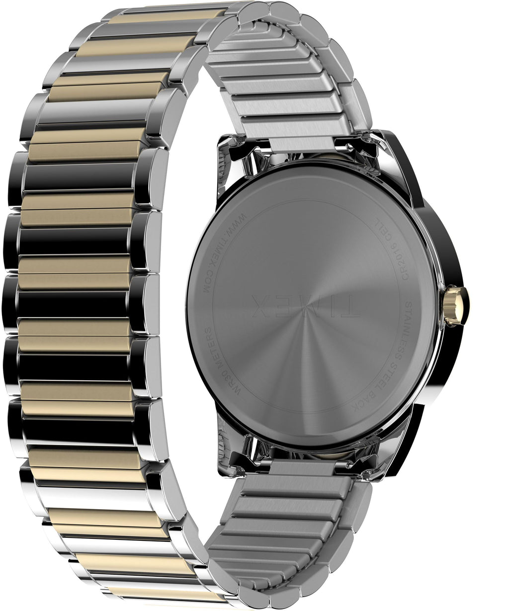 Men's 40mm Watch Two-Tone Expansion Band White Dial S951156