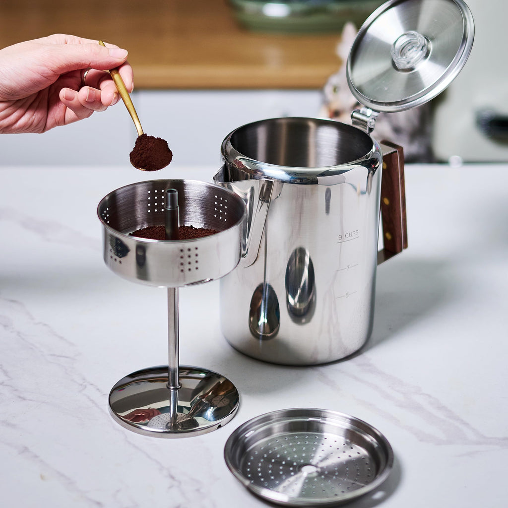 Stainless Steel 9 Cup Camping Coffee Percolator G86017