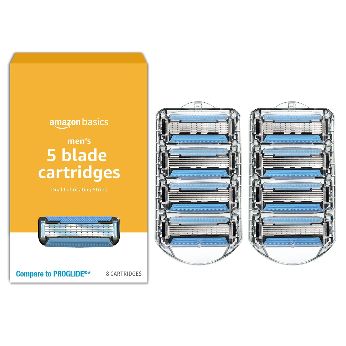 5-Blade Razor Blade Refills with Dual Lubrication, 8 Cartridges N213594