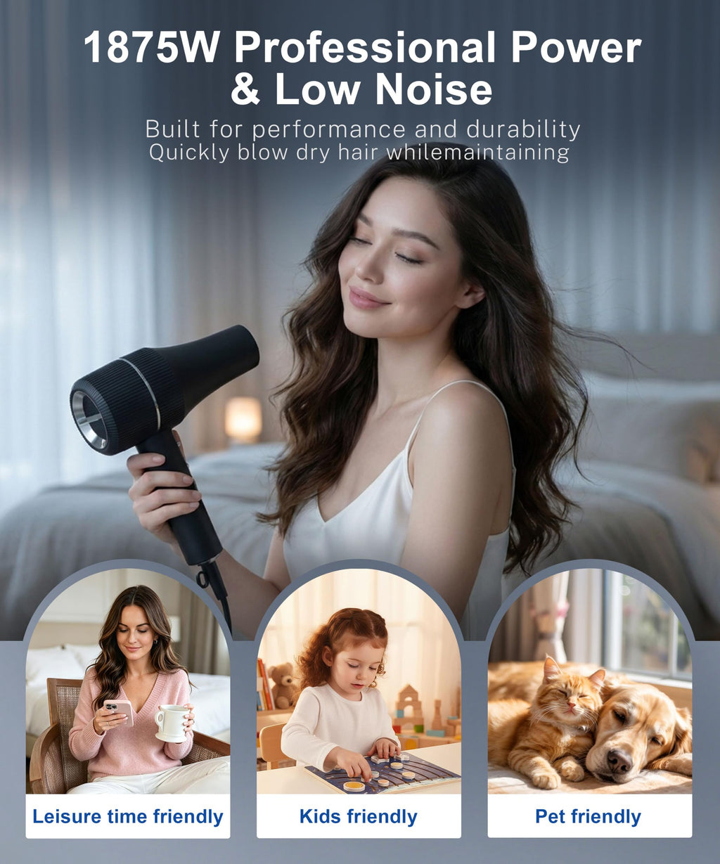 High-Speed Ionic Hair Dryer with Diffuser 1875W S525641