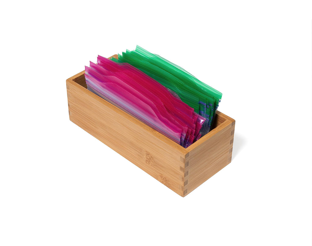 Bamboo Wood Utensil Holder Storage Box O93794