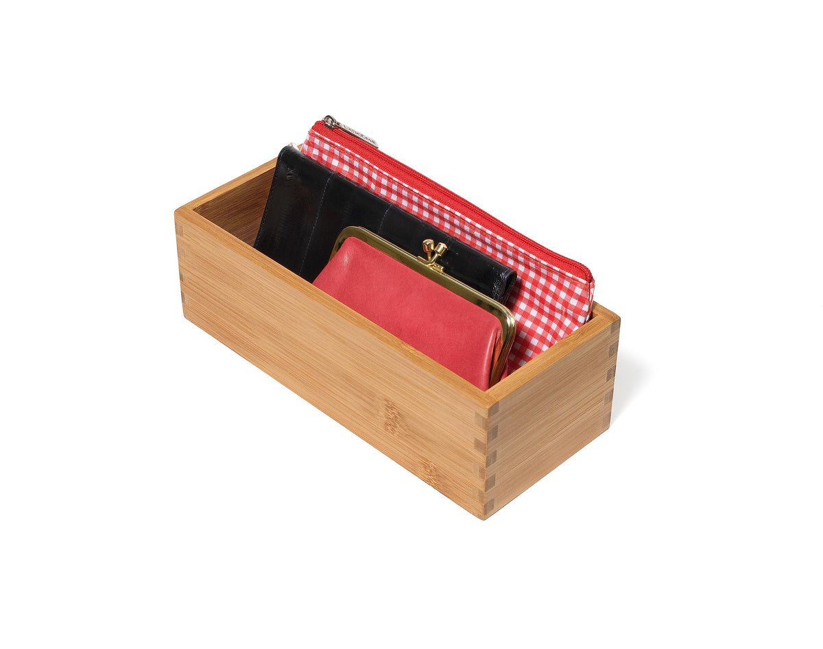 Bamboo Wood Utensil Holder Storage Box O93794