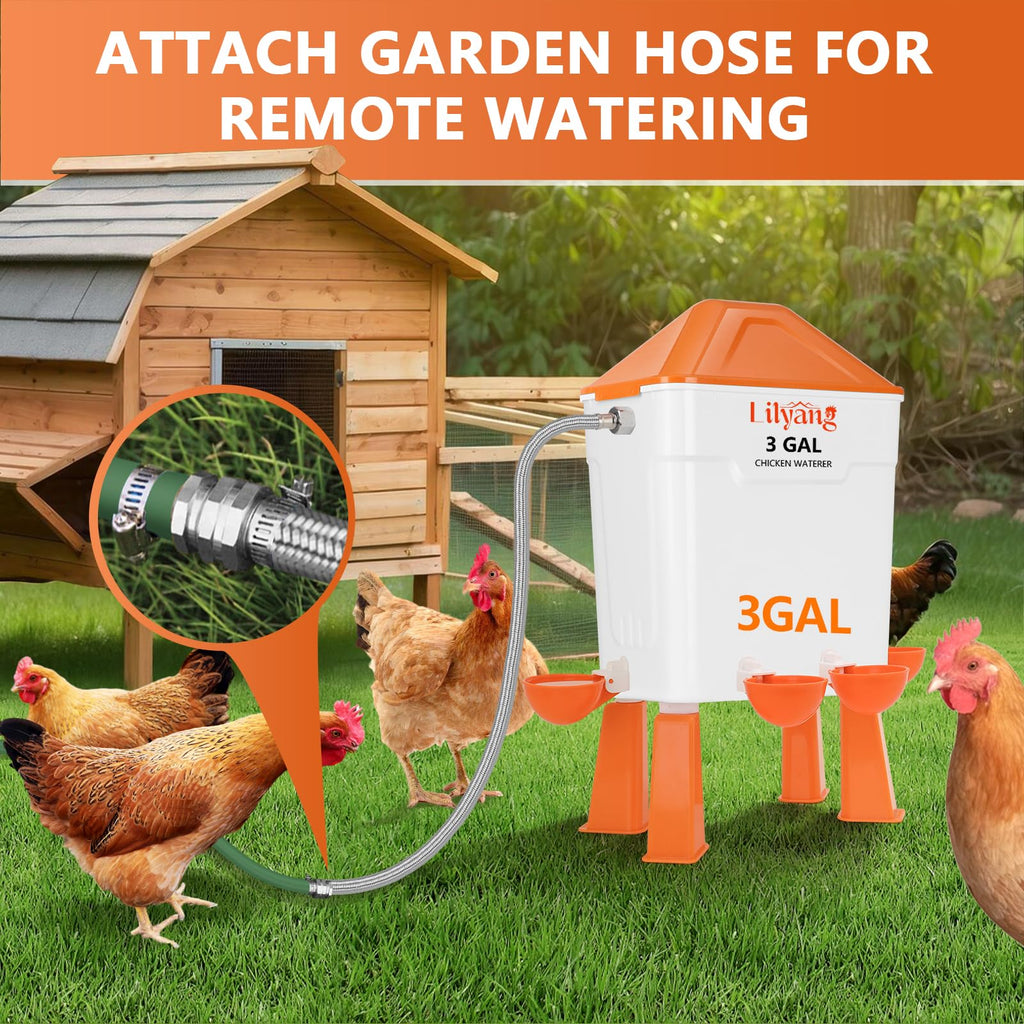 3 Gallon Automatic Chicken Waterer & Feeder Set F229777