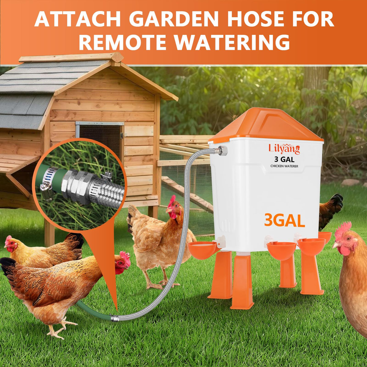 3 Gallon Automatic Chicken Waterer & Feeder Set F229777